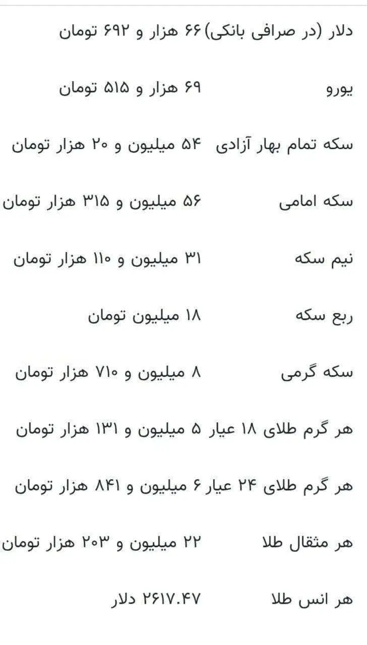 قیمت طلا و سکه