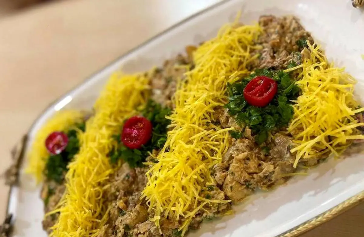 طرز تهیه خوراک مرغ با بادمجان یه پیش غذای عالی یلدایی 