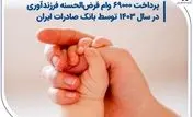 پرداخت ۶۹۰۰۰ وام قرض الحسنه فرزندآوری در سال ۱۴۰۳ توسط بانک صادرات ایران