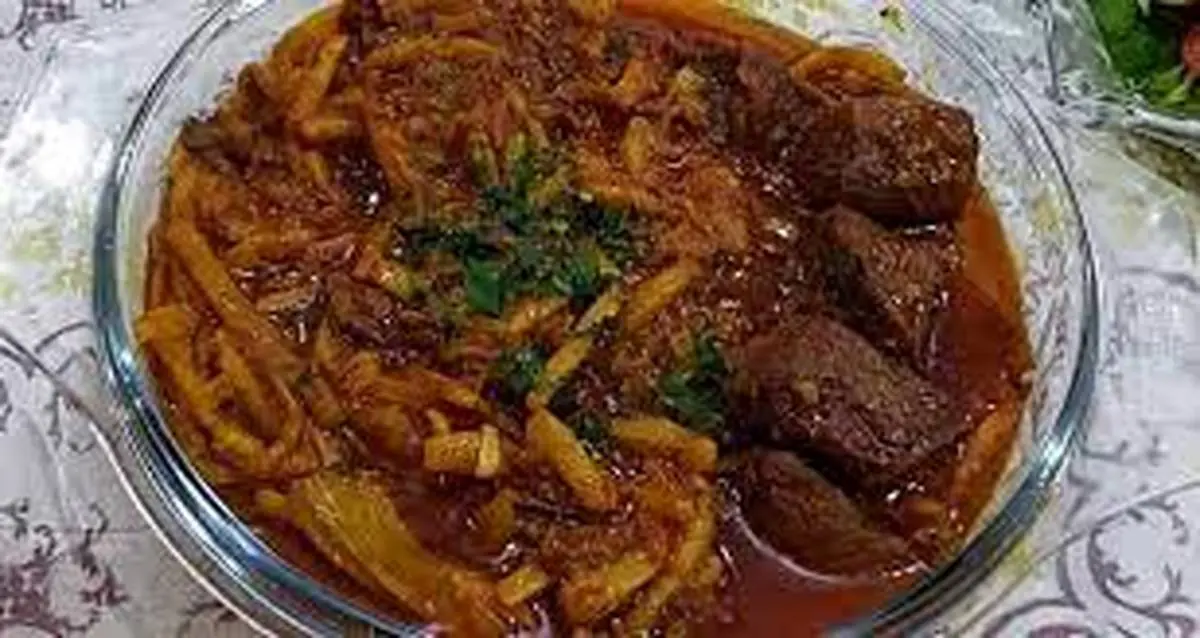 طرز تهیه خورش کنگر با رب گوجه /  درست کردن یک خورشت خوشمزه و مجلسی