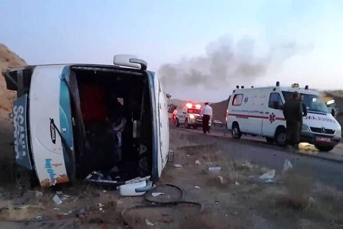واژگونی اتوبوس در جاده تبریز - صوفیان یک کشته داد