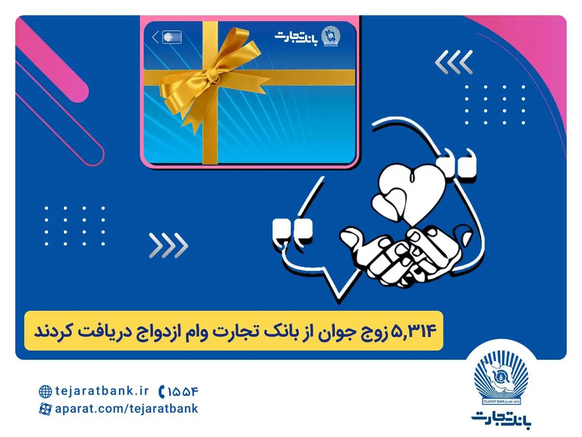 بانک تجارت همچنان پیشتاز در اعطای تسهیلات ازدواج و فرزندآوری