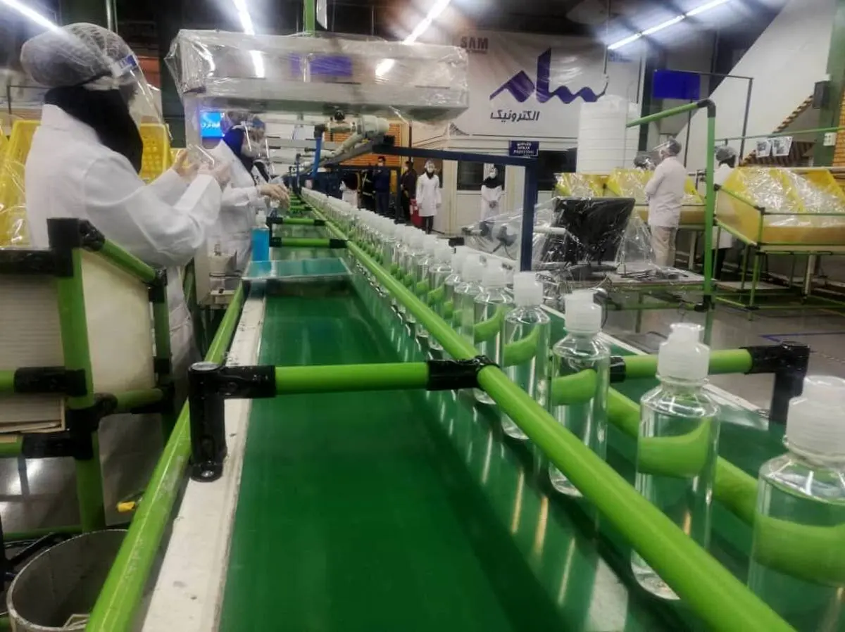 راه‌اندازی خطوط تولید ضدعفونی‌کننده در کارخانه سام الکترونیک

