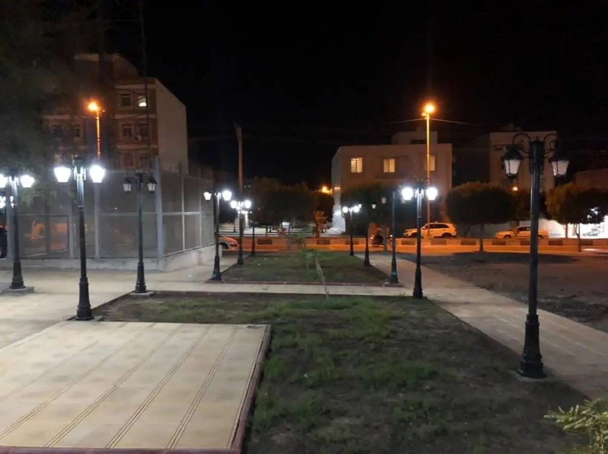 تأمین روشنایی فضاهای سبز محلات شهر قشم