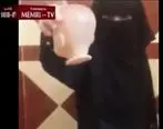 سر بُریدن به شیوه دختربچه نقاب‌دار داعشی+ عکس
