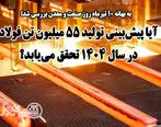 آیا پیش‌بینی تولید ۵۵ میلیون تن فولاد در سال ۱۴۰۴ تحقق می‌یابد؟