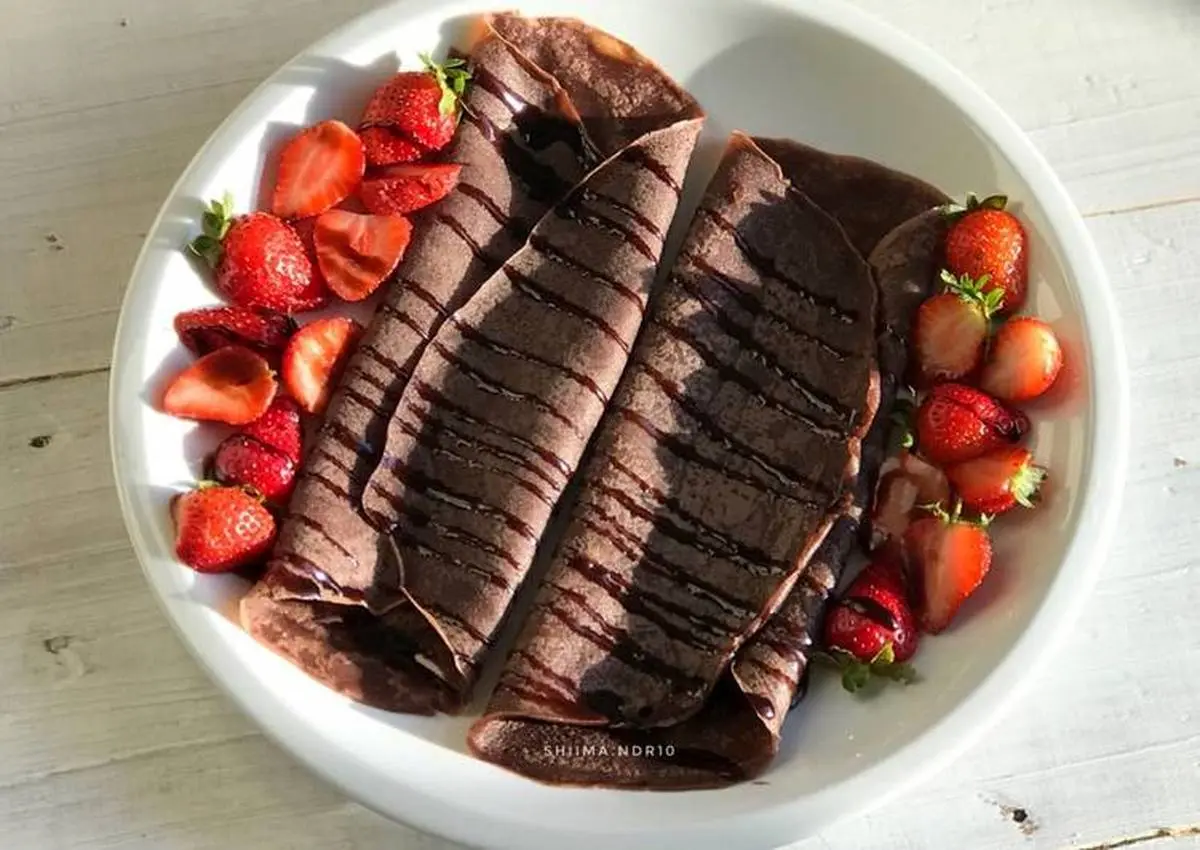 طرز تهیه کرپ شکلات و کره بادام خانگی + دستورالعمل