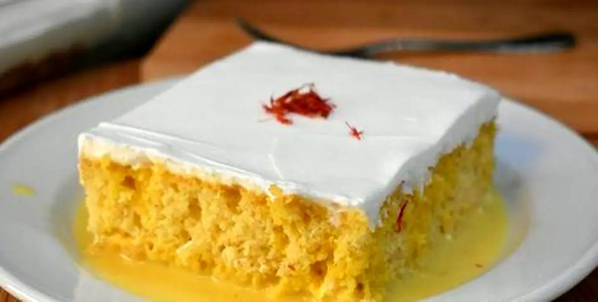 طرز تهیه کیک خیس زعفرانی خانگی
