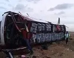 واژگونی اتوبوس در محور سمنان- دامغان