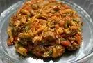 طرز تهیه خوراک نونی ساده و سریع ایرانی با گوشت و بادمجان