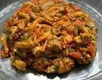 طرز تهیه خوراک نونی ساده و سریع ایرانی با گوشت و بادمجان