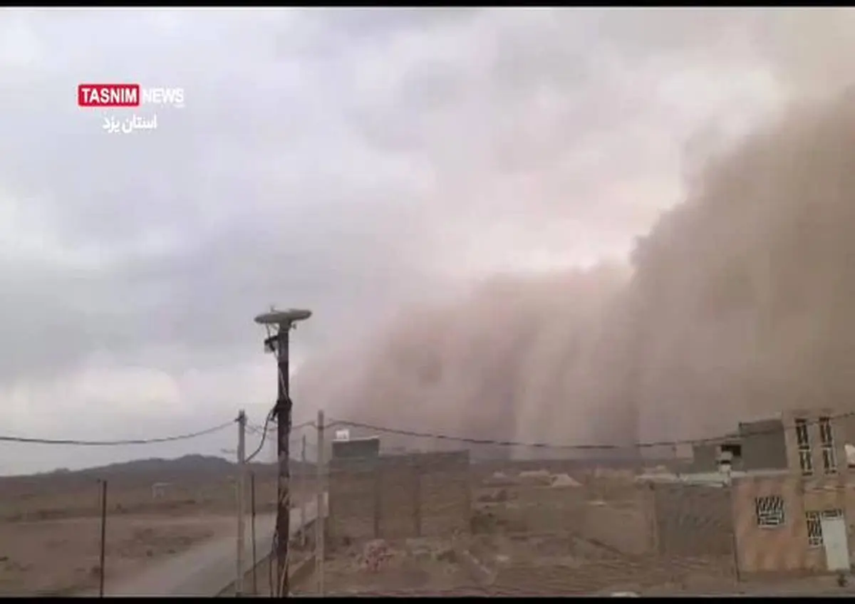 طوفان وحشتناک در یزد + فیلم 