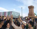  آیین تشییع و خاکسپاری پیکر مطهر شهید گمنام در شهر درگهان برگزار شد