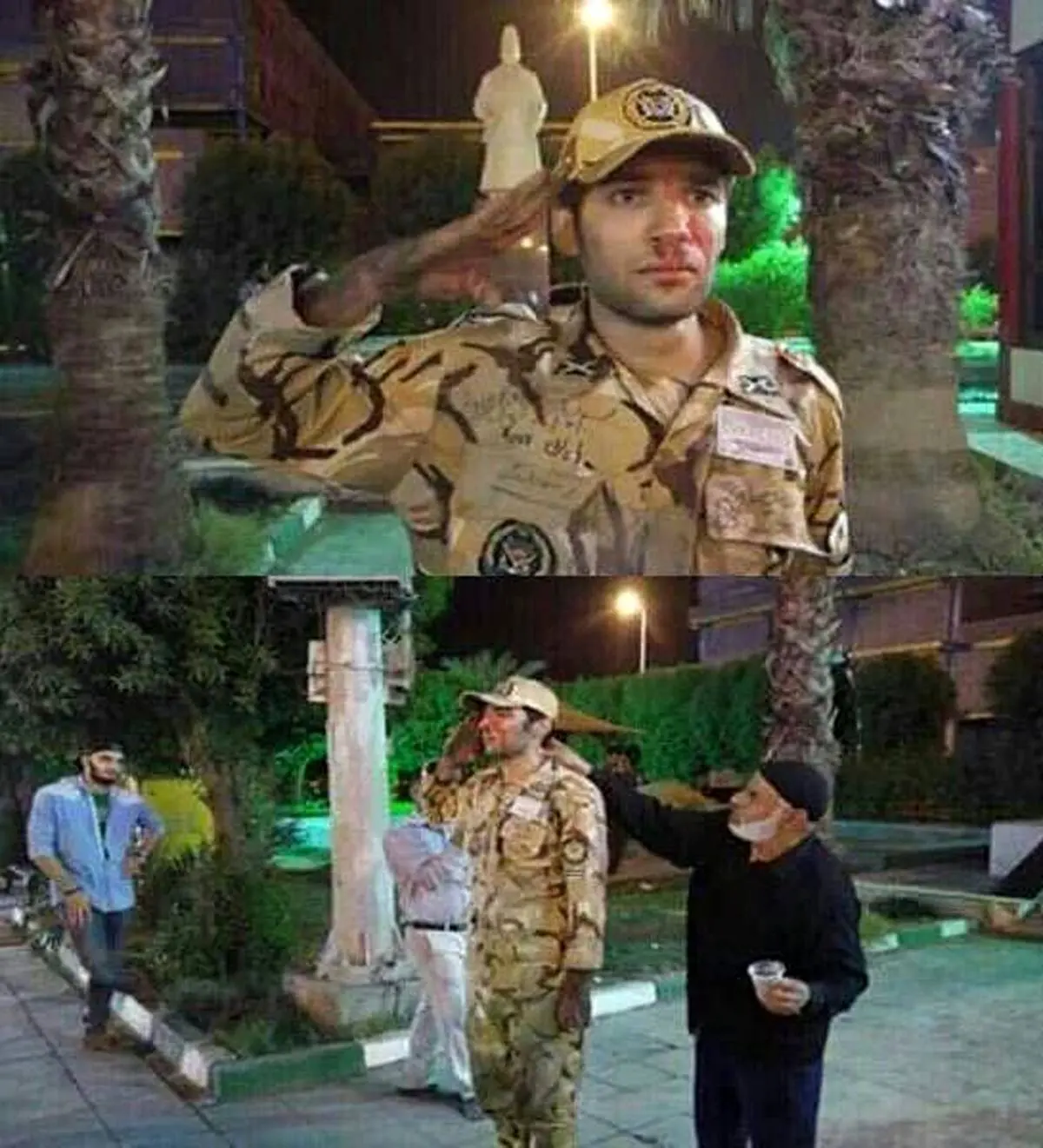 ادای احترام جالب سرباز نجات یافته+عکس