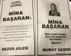 آگهی تسلیت نامزد مینا باشاران در روزنامه ترکیه