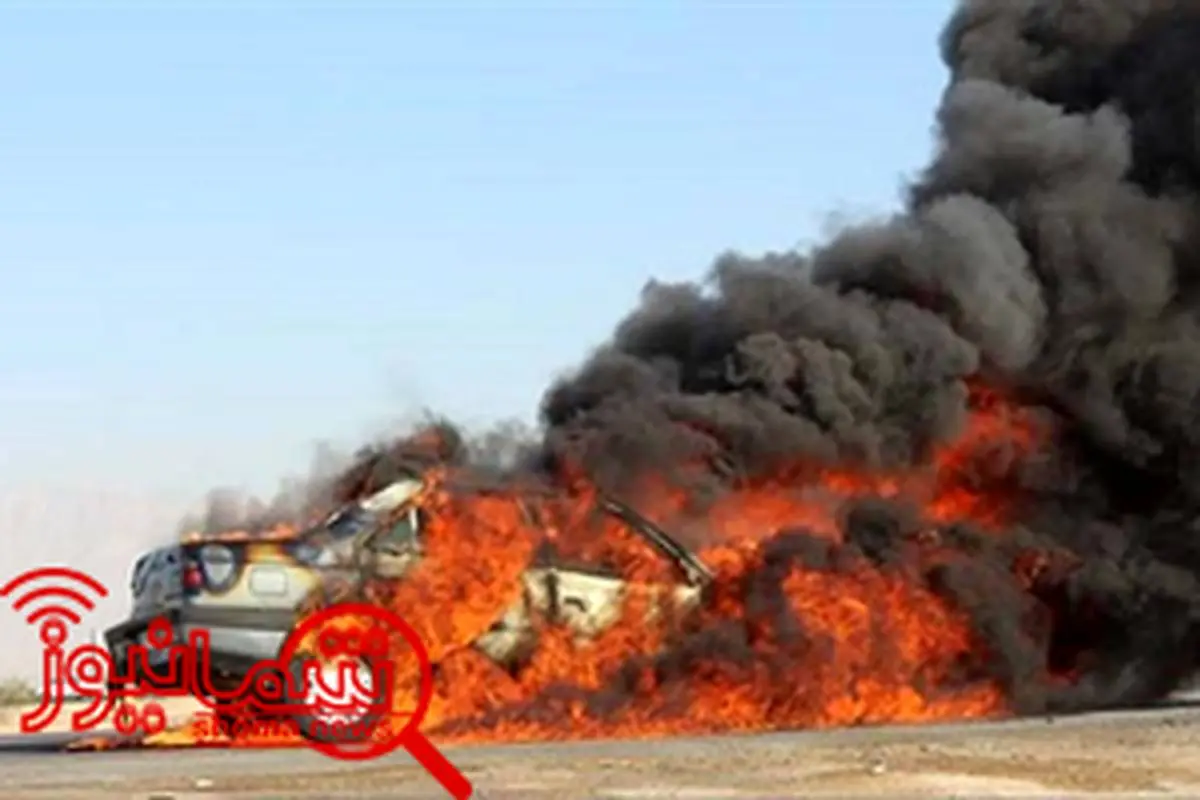 آتش سوزی ناگهانی خودروی سواری پژو 405 در بزرگراه شهید همت