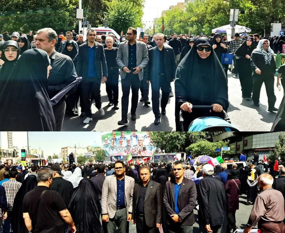 حضور رییس سازمان نظام مهندسی معدن ایران در مراسم تشییع پیکر شهدای مقاومت