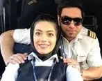 نشاط جهان داری اولین خلبان زن ایرانی در کنار همسرش + عکس 