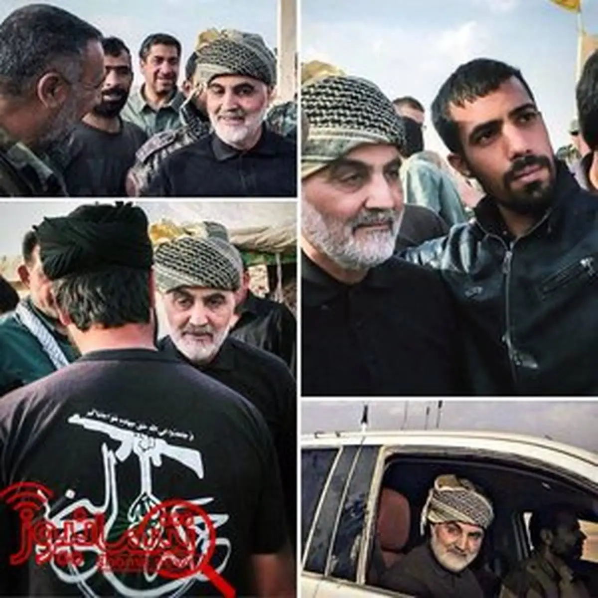 حضور سرزده سردار سلیمانی در جمع رزمندگان نُجَباء در "البوکمال" سوریه