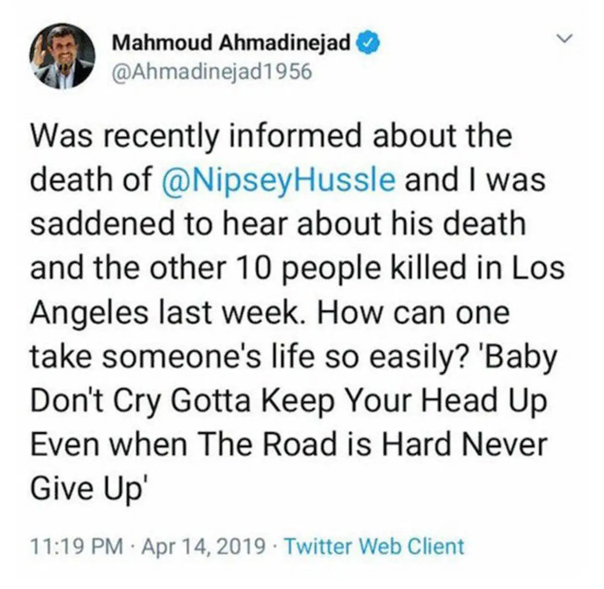 جنجال دوباره احمدی نژاد در توئیتر