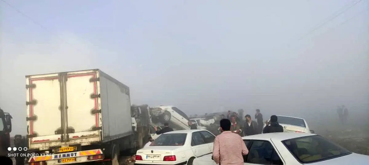 تصادف زنجیره ایی 50 خودرو در اهواز | آتش به جان مردم افتاد + آمار کشته شدگان و مصدومان