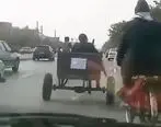 الاغ سواری در اصفهان به نشانه اعتراض به قیمت بنزین + فیلم