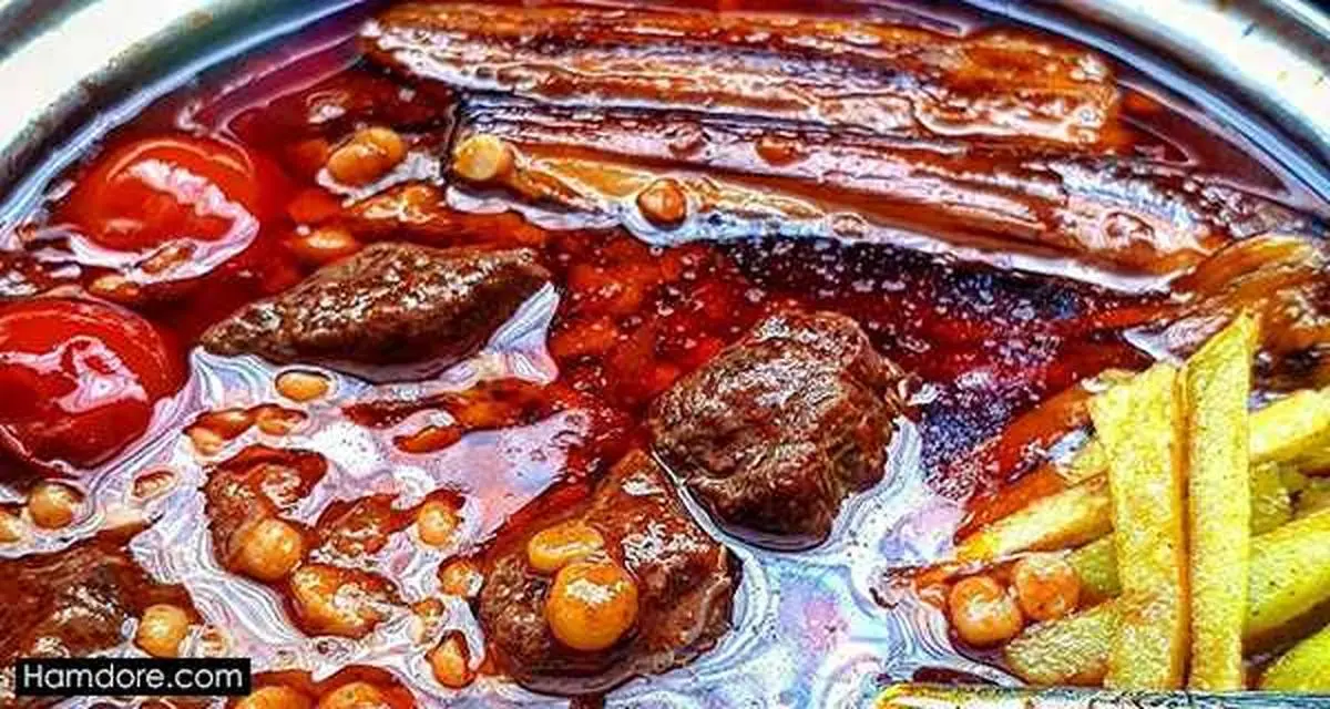 طرز تهیه قیمه بادمجان مجلسی خوش رنگ زعفرانی 