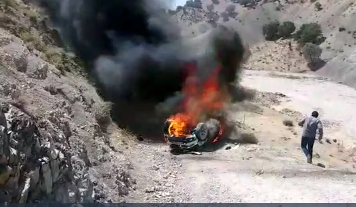 زنده زنده سوختن راننده خودرو در راه کربلا + فیلم