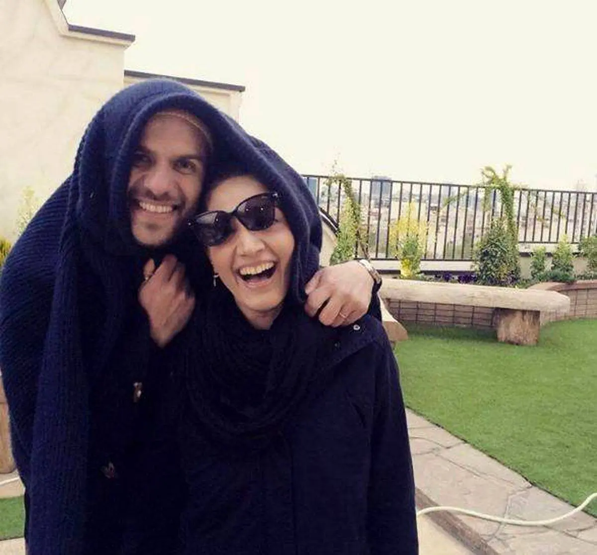 ژست مینا ساداتی و همسرش + عکس 