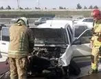 مصدومیت دو نفر در حادثه تصادف بزرگراه آزادگان