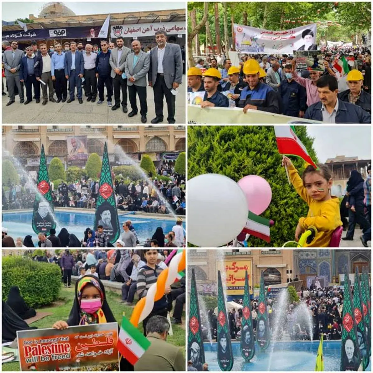 حضور شکوهمند فولادمردان ذوب‌آهن اصفهان در راهپیمایی روز جهانی قدس