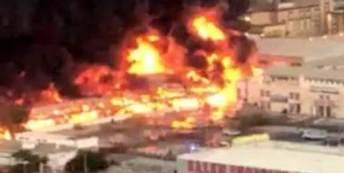 بازار امارات در آتش سوخت + جزئیات