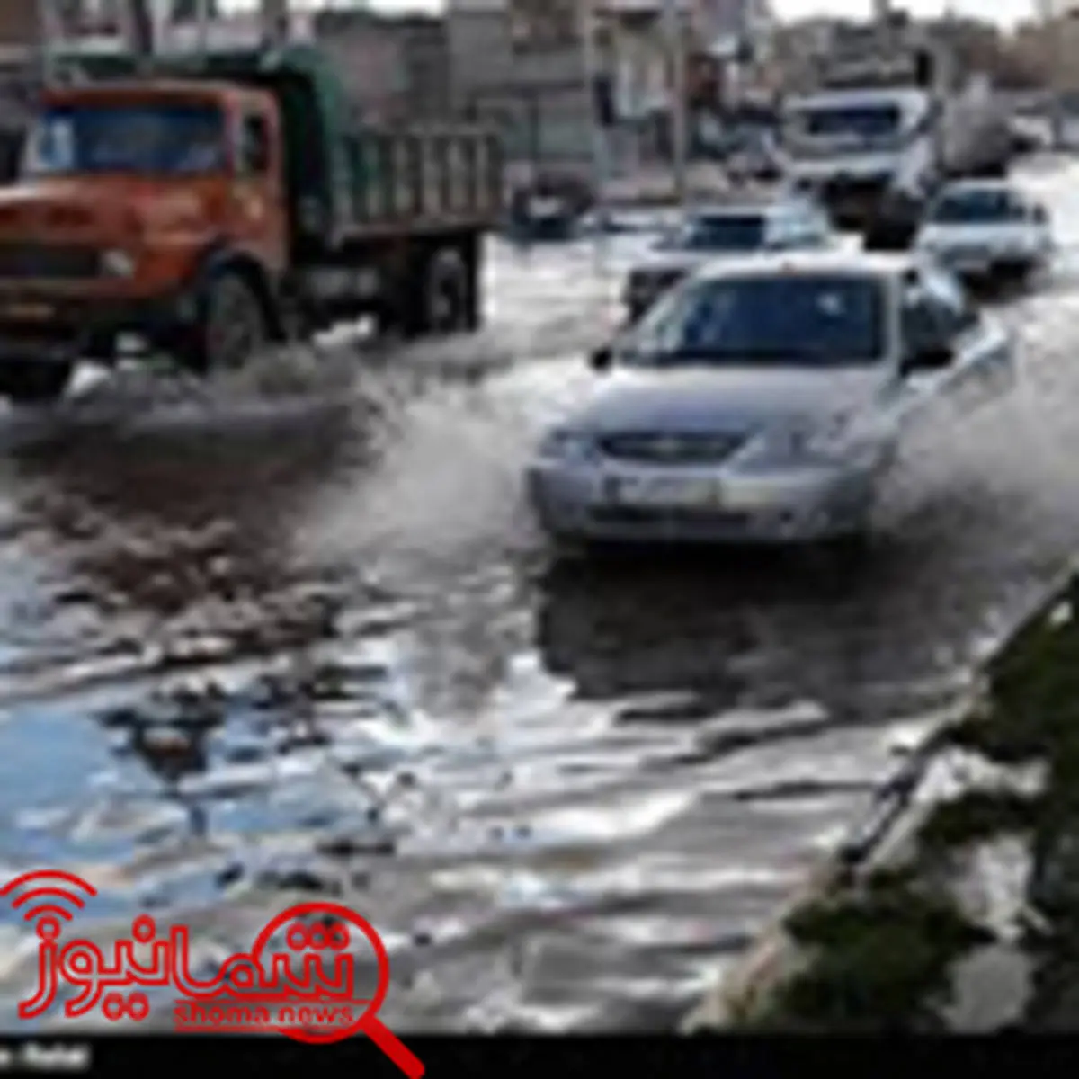 باران شدید در همدان؛ خیابان‌ها دریاچه شدند