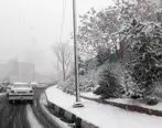 بارش برف در آزادراه تهران - شمال
