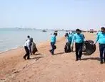 پاکسازی ساحل بوستانو توسط پولادمردان فولاد کاوه جنوب کیش

