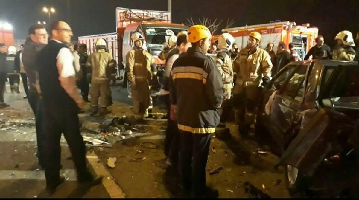 تصادف شدید در بزرگراه شهید یاسینی تهران + تصاویر