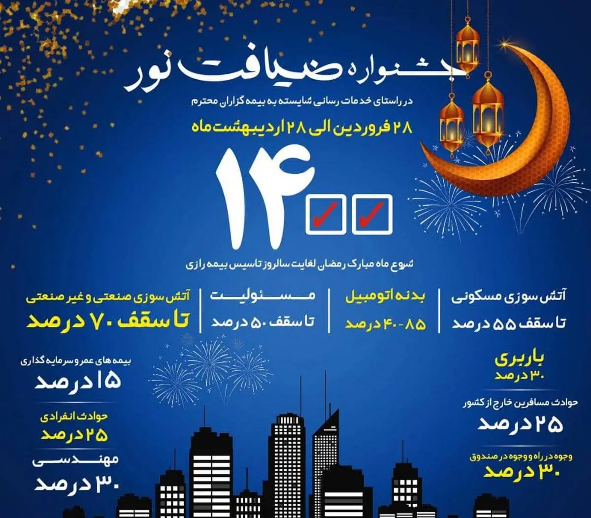 برگزاری جشنواره "ضیافت نور " بیمه رازی با تخفیفات ویژه 