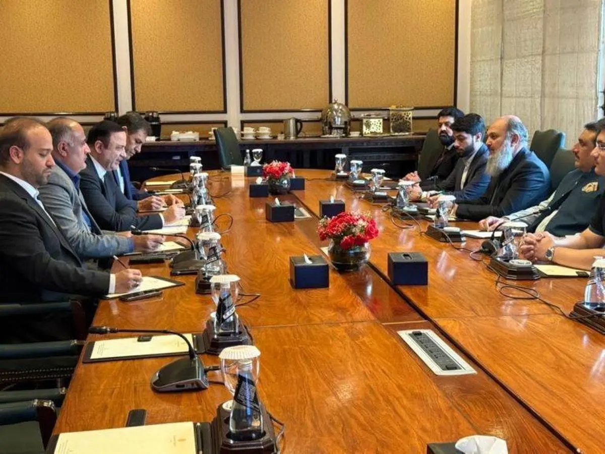 دیدار دبیر شورای‌عالی مناطق آزاد ایران با وزیر تجارت پاکستان در حاشیه سفر رئیس‌جمهور به اسلام‌آباد