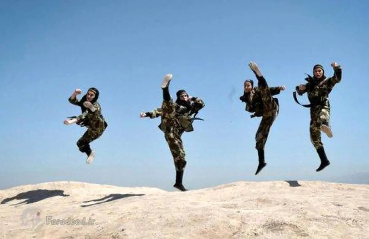 تصاویری از تمرینات نظامی سخت زنان نینجای ایرانی + عکس