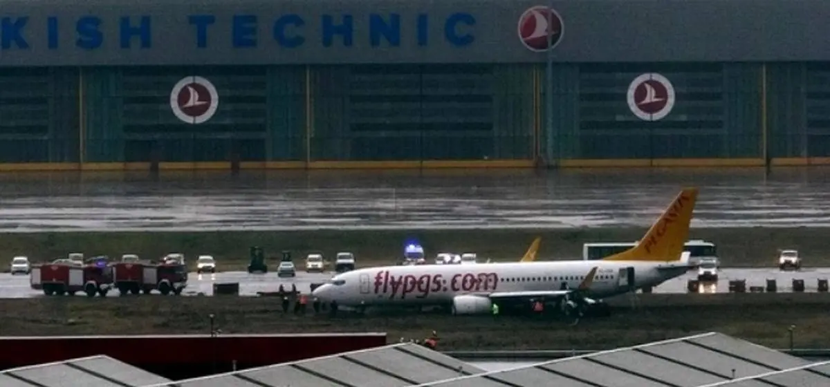 وقوع حادثه برای هواپیمای مسافربری در فرودگاه استانبول