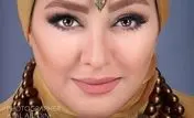 غوغای الهام حمیدی با لباس و شال لاکچری سبز | الهام حمیدی گوگل را به سالن مد تبدیل کرد