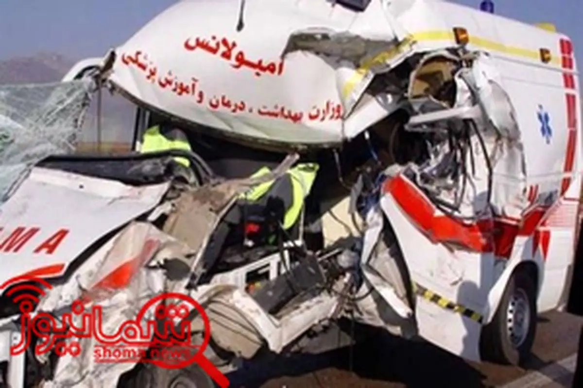 مصدومیت ۵ نفر در تصادف آمبولانس با سواری پژو در محور یاسوج ـ‌ اصفهان